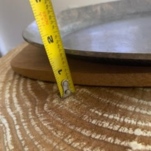 Steak plate with wooden platform ~ set of 4 - Picture 6 of 15